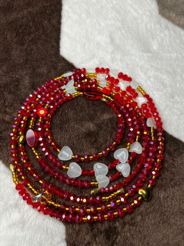 RED CRYSTAL GLOW IN THE DARK WAIST BEADS SET❤️